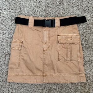 UO Tan Cargo Skirt with Belt